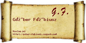 Góber Fábiusz névjegykártya